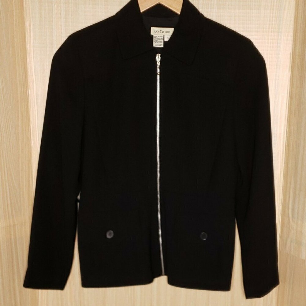 Ann Taylor Womens Vintage Black Blazer 4